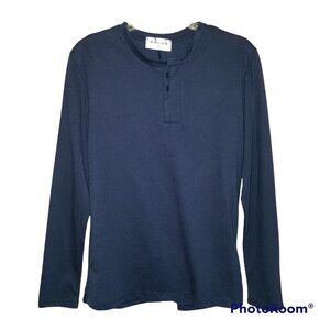 Nearkin Men Henley Wool Blend Long Sleeve Shirt Size Small